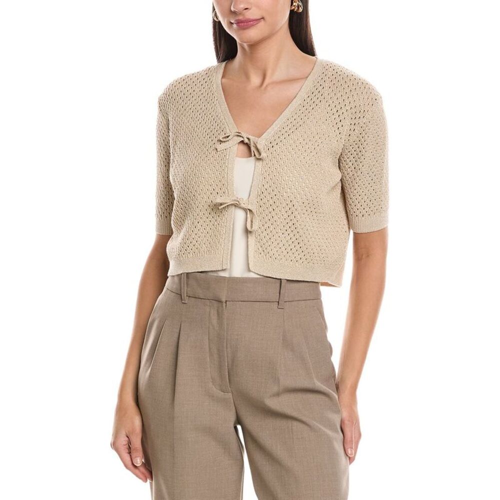 Marella Womens  Ciack Linen-Blend Cardigan, Beige